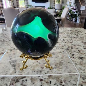 Stunning VOLCANO AGATE Sphere with UV / Uv Reactive / Crystals / Sphere / Volcano Agate Sphere/ volcano agate tower