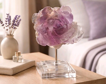Large Rainbow Fluorite Flower with Light Holder, 3-Inch Crystal