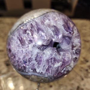 LARGE PURPLE AMYTHEST Pacman Sphere Over 3 Pounds/ Amethyst/ Amethyst Tower / Purple Amethyst Sphere / Amythest Sphere