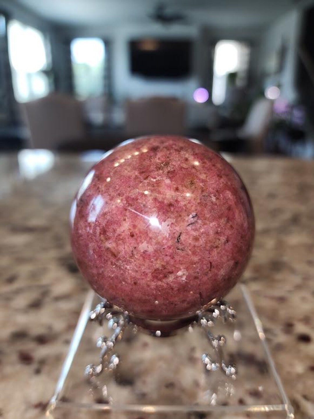 Beautiful Solid Pink RHODONITE Sphere/ Pink Rhodonite /chakra Stones ...