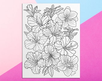 Azalea Drawing Etsy