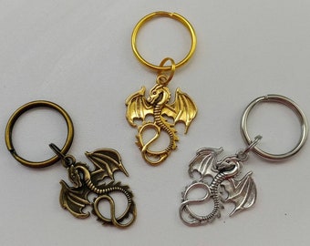 Keeper of the Keys: Metal Dragon Keychain in Silver, Gold, Bronze