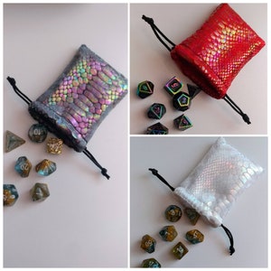 Dragon Skin Bag of Holding: Rainbow Iridescent & Holographic Dragon Skin Dice / Jewelry / Coin Pouch in Custom Colors image 3