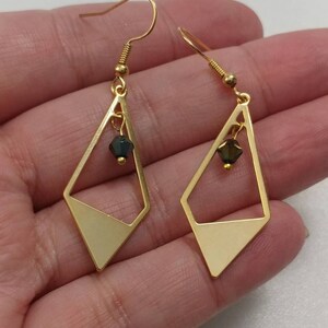 Gold Geometric Kite Shaped Angle Pendant Earrings: Custom image 4