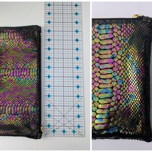 Dragon Skin Bag of Traveling: Rainbow Iridescent & Holographic Dragon Skin Zipper Pouch in Custom Colors image 6