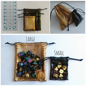 Dragon Skin Bag of Holding: Rainbow Iridescent & Holographic Dragon Skin Dice / Jewelry / Coin Pouch in Custom Colors image 4