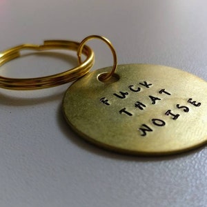 Fuck That Noise: Custom Adult Humor Metal Engraved Circular Keychain in Gold, Silver, Rose Gold, Rainbow image 2