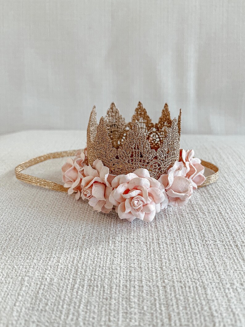 First Birthday Tiara, Pink Birthday Crown, Lace Kids Crown, Custom Baby