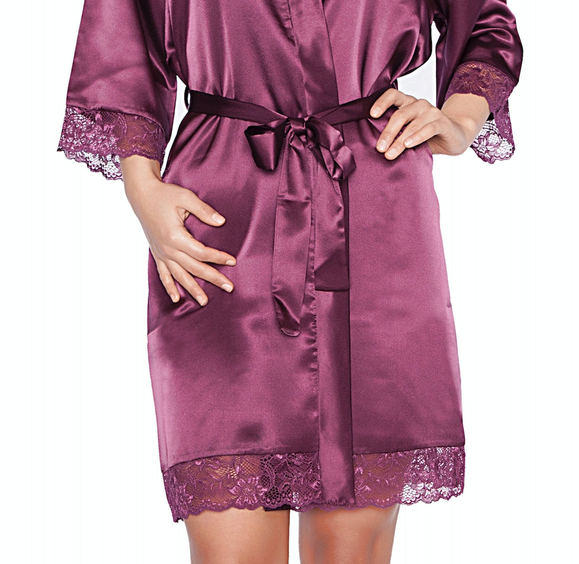 plum silk robe