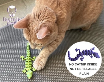 Lizard Toy PLAIN. No Catnip Inside, Not Refillable Cat Toy.  Articulated and Interactive toy
