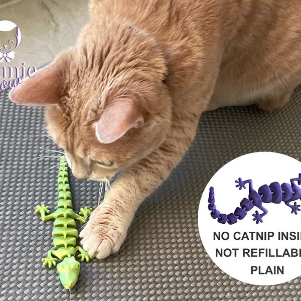 Lizard Cat Toy PLAIN //No Catnip Inside//Not Refillable// Articulated and Interactive toy