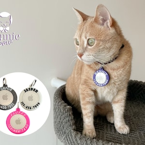 AirTag Holder Case for Cats and Dogs. Durable Tag Style Holder Attachable by a Key Ring // Open Version//