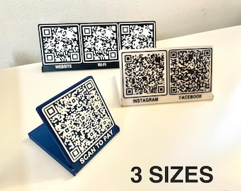 Custom 3D Printed QR Code Sign With Wall Mount - Etsy