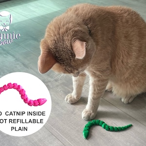 Snake Cat Toy PLAIN //No Catnip Inside //Not Refillable// Articulated and Interactive toy image 1