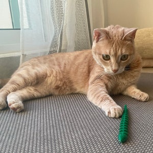 Snake Cat Toy PLAIN //No Catnip Inside //Not Refillable// Articulated and Interactive toy image 6