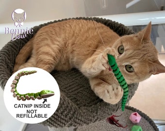Snake Cat Toy WITH CATNIP //Not Refillable// Articulated and Interactive toy