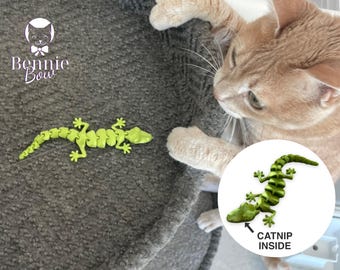 Lizard Toy CATNIP FILLED. Not Refillable Cat Toy. Articulated and Interactive toy