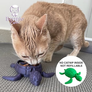 Turtle Cat Toy / Slow Feeder PLAIN // No Catnip Inside // Articulated Toy