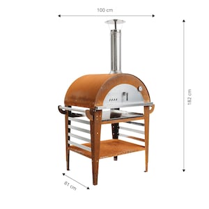 GrillSymbol Wood Fired Pizza Oven with Stand Pizzo-set