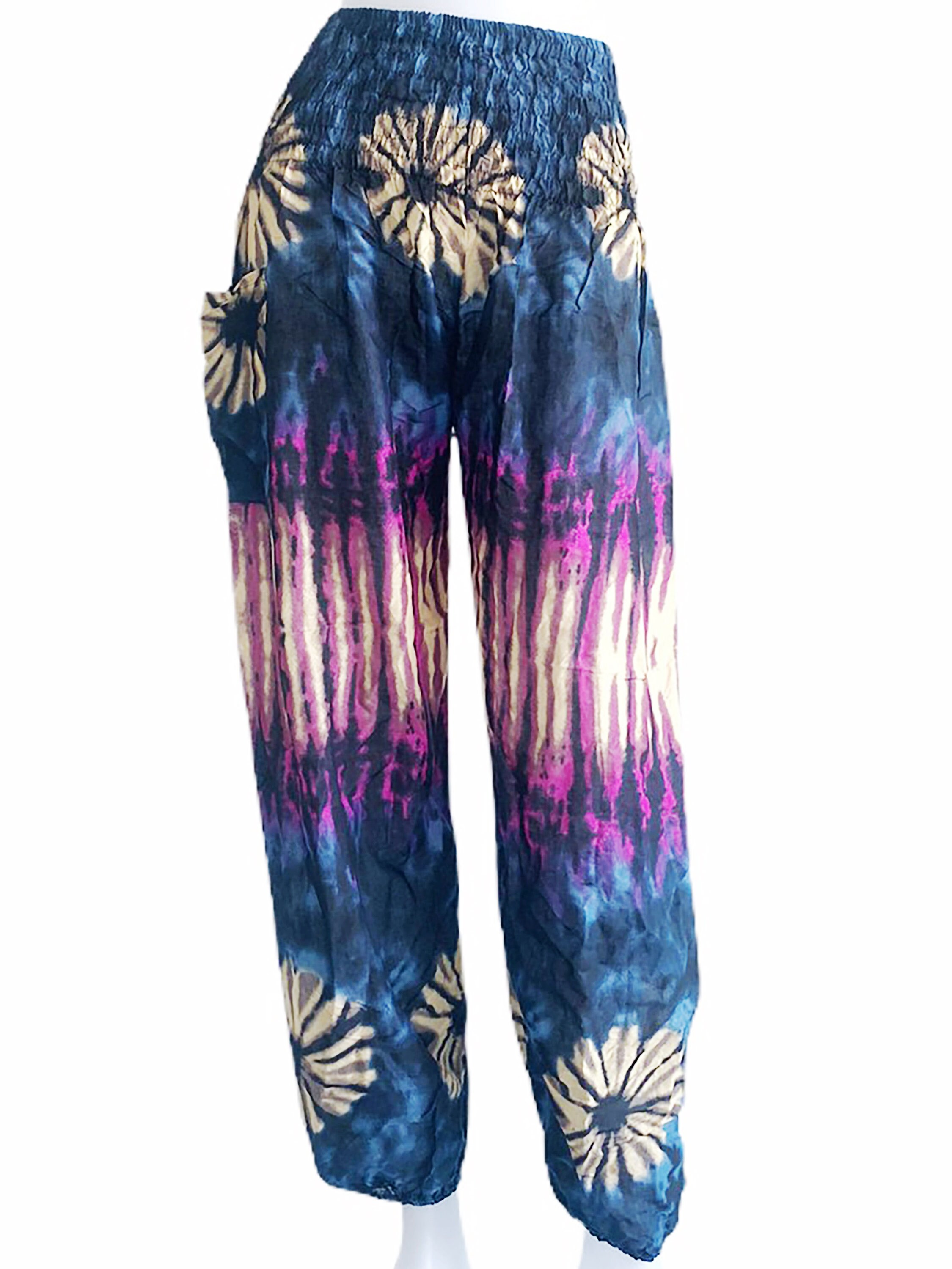 Pantalones de yoga tie dye pantalones harem pantalones boho Etsy