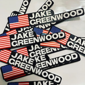 U.S.A. Flag Name Custom Stickers, Decal, Vinyl, Flag, U.S.A, Custom, Name, Trucks, Cars, Toolbox, Window, Door, Motorcycle, Bikes, Yeti