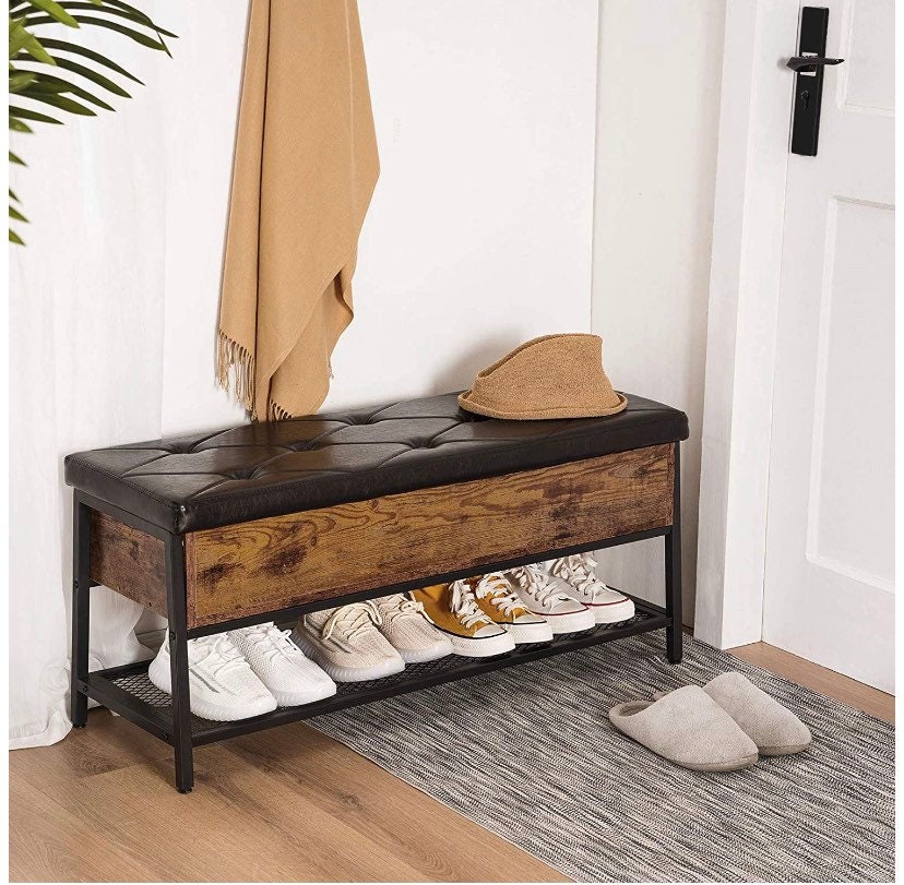 Banco de zapatos de almacenamiento banco de entrada con | Etsy
