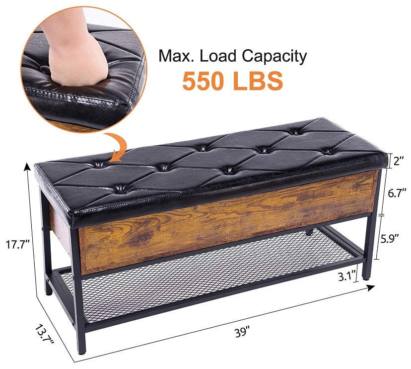 Banco de zapatos de almacenamiento banco de entrada con | Etsy