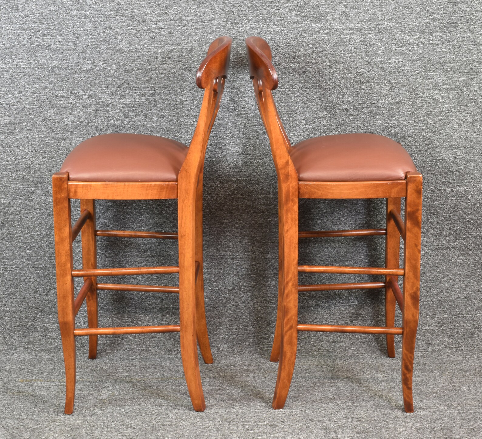 Pair Nichols & Stone Country Manor Leather Counter Bar Stools Etsy