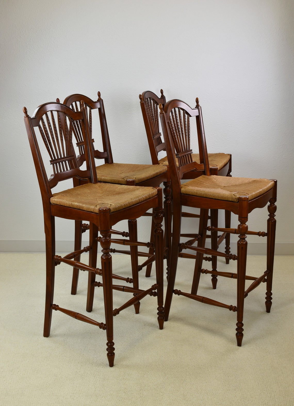 ETHAN ALLEN Country French Collection Wheat / Sheaf Back Rush Etsy