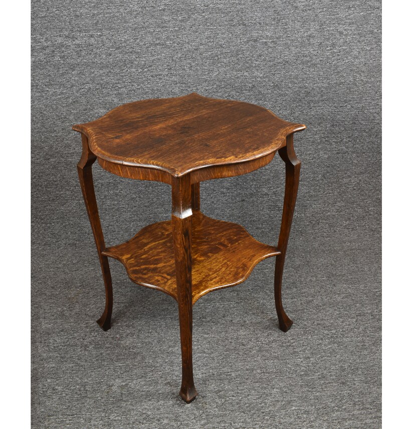 Midcentury Quarter Sawn Tiger Oak Twotier Parlor Entry Table Etsy