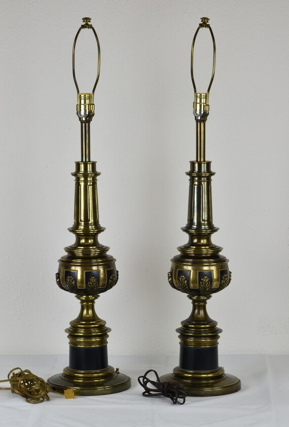 1960's Stiffel Hollywood Regency Gold Brass Acanthus Leaf