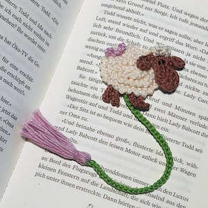 Bookmark PEACOCK FEATHER crocheted, gift for starting school image 7