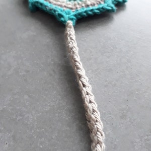 Bookmark PEACOCK FEATHER crocheted, gift for starting school image 5