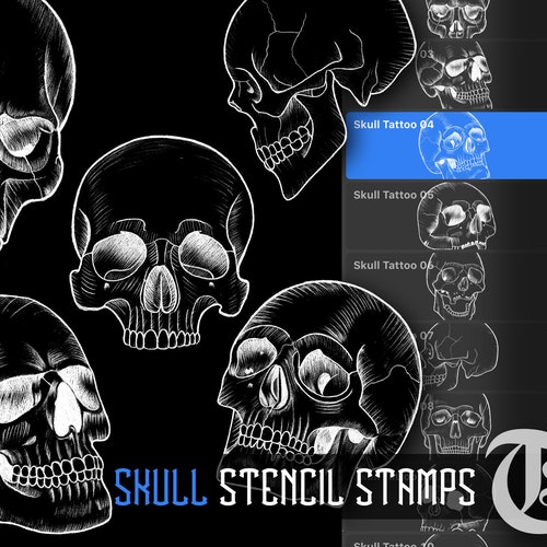 Animal Skulls Stamps Animal Skull Brush Set With 20 Stamps | Etsy