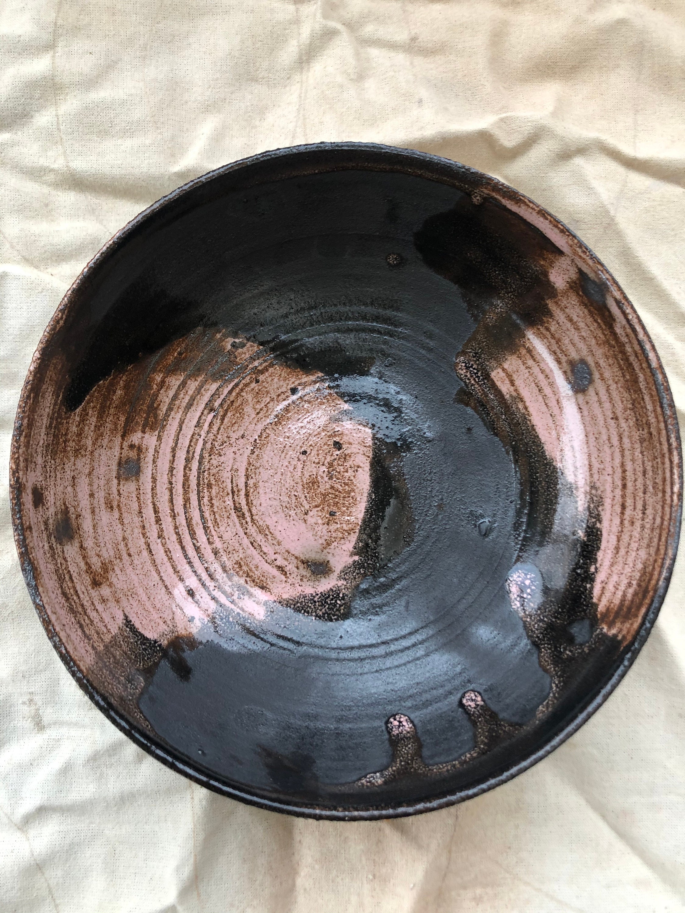 Black stoneware ceramic pottery bowl / pot Etsy