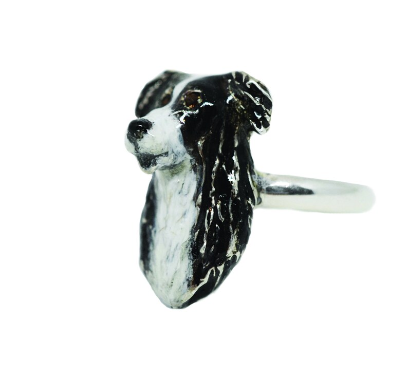 Border Collie Lover Australian Shepherd Jewelry Gift Rescue Parent Pet Loss Memorial Keepsake Unique Miniature Custom Meaningful Art Silver