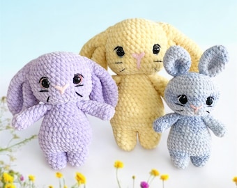 Spring Bunnies | Low Sew Crochet Pattern | 2 in 1 Bunny Crochet Pattern