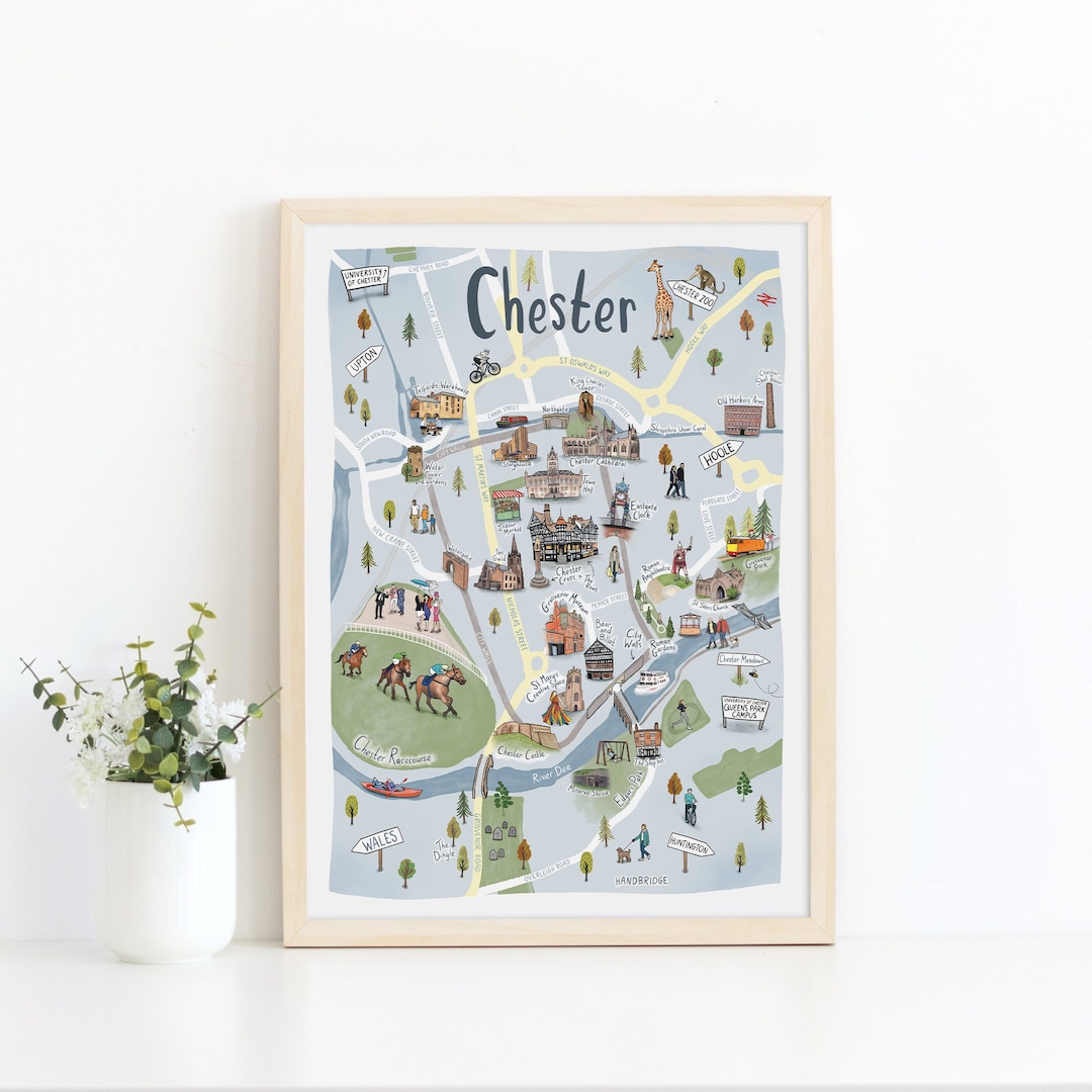 Chester Uk Map Print , Map of CH postcode districts – IYXPY