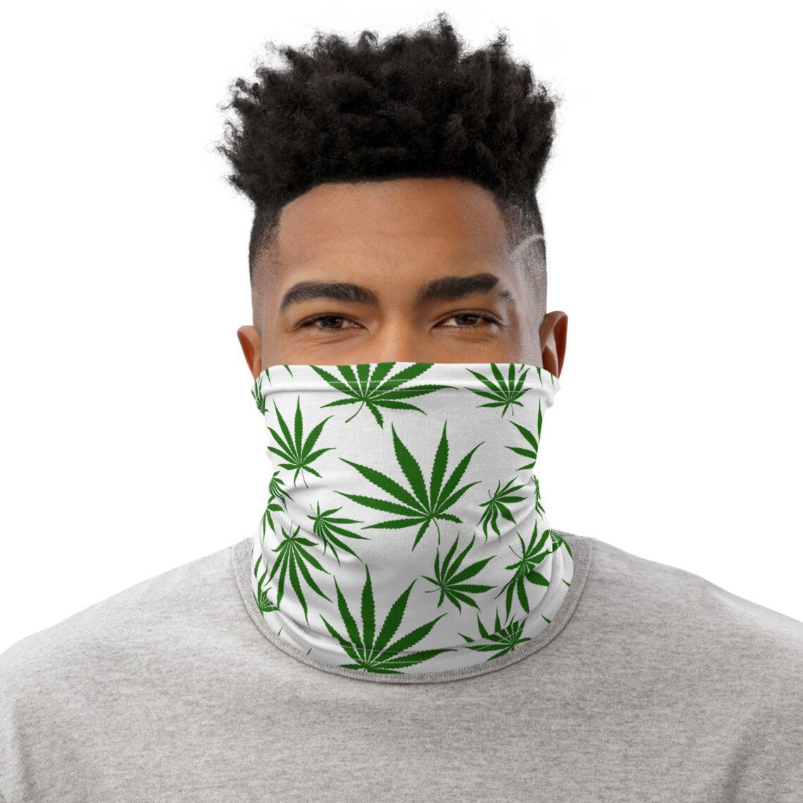 Face Mask Weed Leaves Green Cannabis Leaves Face Mask Etsy