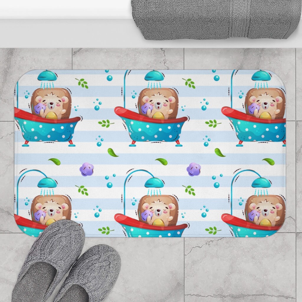 Stylish kids bath mat couture design Custom bath rug Guest Etsy