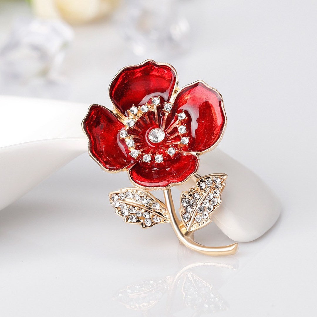 Elegant Crystal Flower Brooch Pin for Womenfashion Jewelry - Etsy
