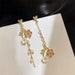 Flower Dangle Drop Earrings,Flower Earrings,Long Earrings,Dangle Earrings,Gold Earrings,Women Jewelry Gifts,New Fashion 