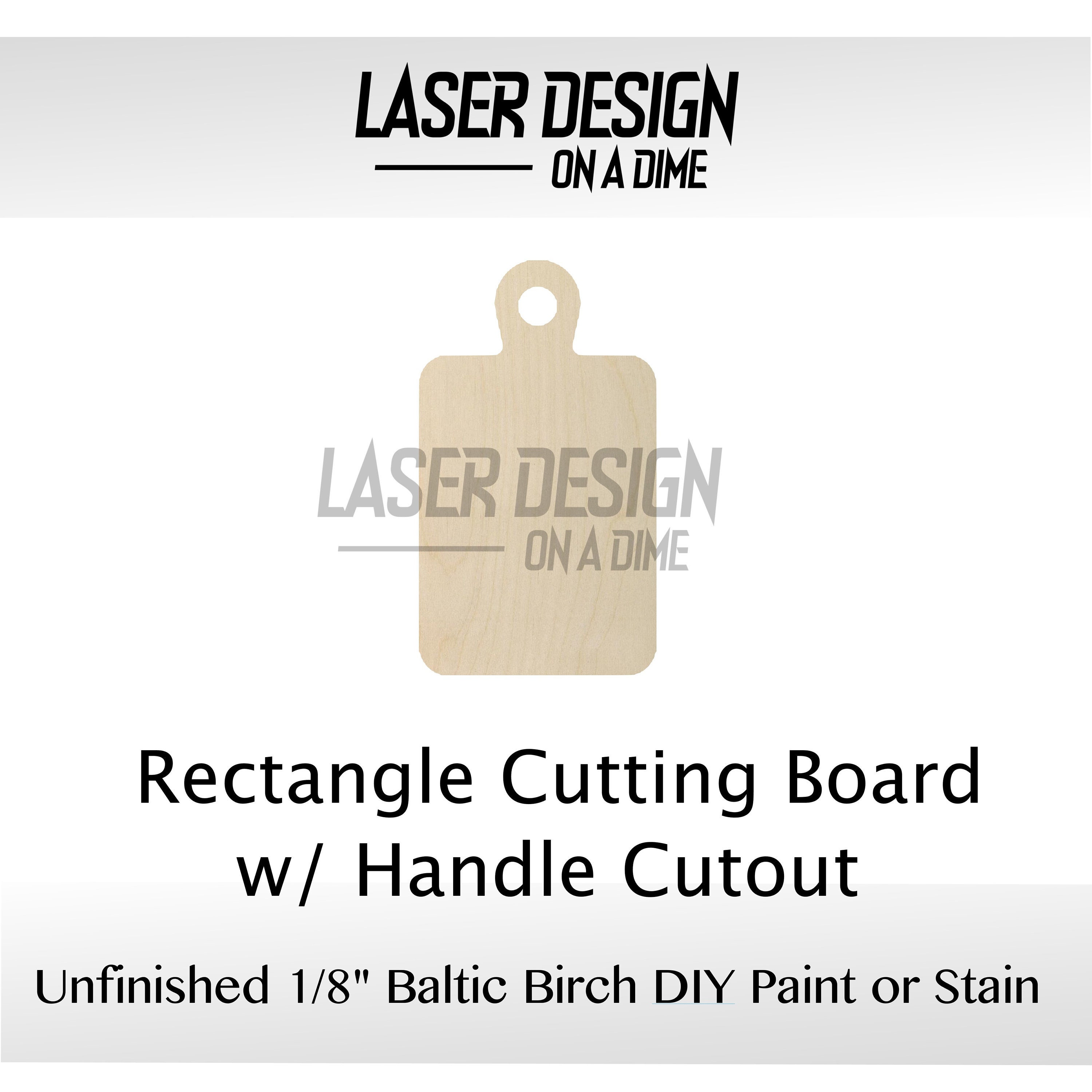 Rectangle Cutting Board with Handle Wooden Cutout Kitchen Etsy