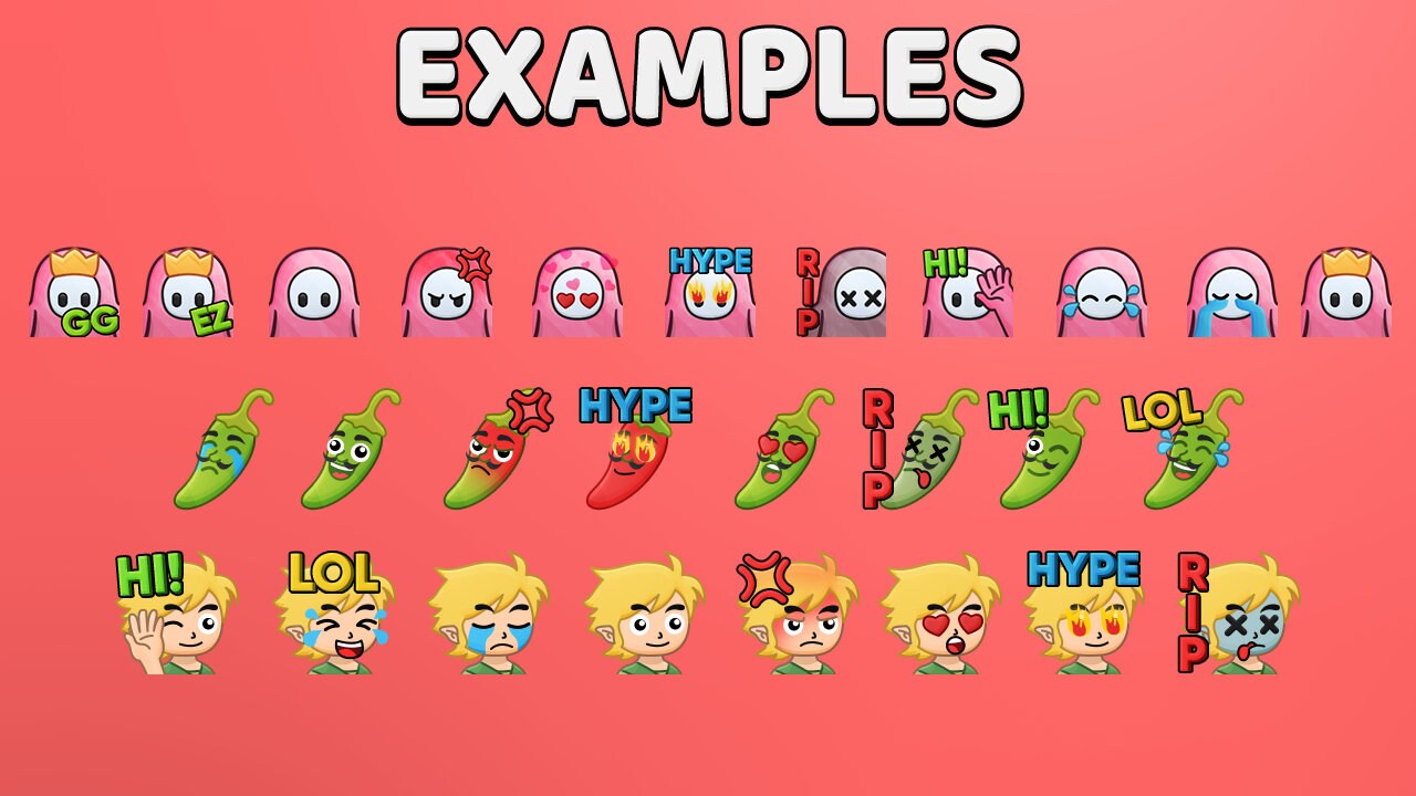 Custom Professional Streaming Emotes [digital] - Etsy