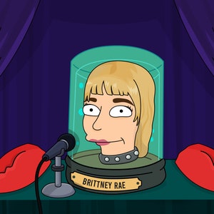 Aangepaste futuristische cartoon futurama stijl hoofd in een pot portret [digitaal]
