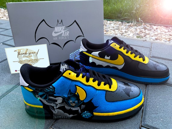 Nike Air Force 1 Custom Shoes Batman Joker Black Yellow Sneakers All Sizes