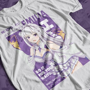 Waifu Emilia Anime T-shirt Unisex, Anime Manga Shirt, Anime Shirt, Anime Lovers Shirt, Graphic Anime Tee, Manga Shirt, Japanese Shirts