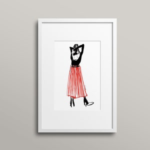 Red Pleats Skirt Fashion Illustration fashion Illustration Print Red Pleats Skirt Fashion Illustration fashion Illustration Print
