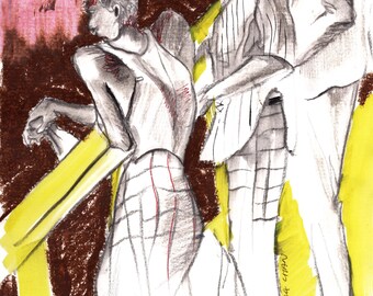 Art mural abstrait africain | impression de mode vintage | Illustrations de personnages noirs | Téléchargement numérique émouvant