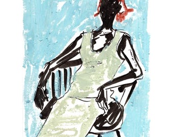 Art mural portrait tendance moderne - Illustration féminine audacieuse - Téléchargement numérique